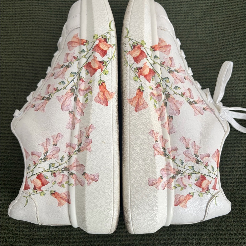 Aldo Pink Floral White Sneakers